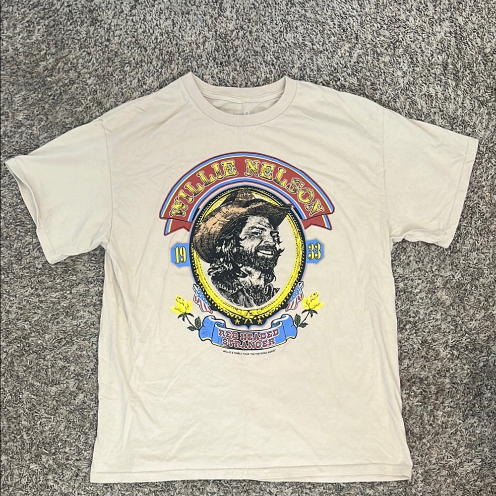 Willie Nelson Graphic T-Shirt - Cream